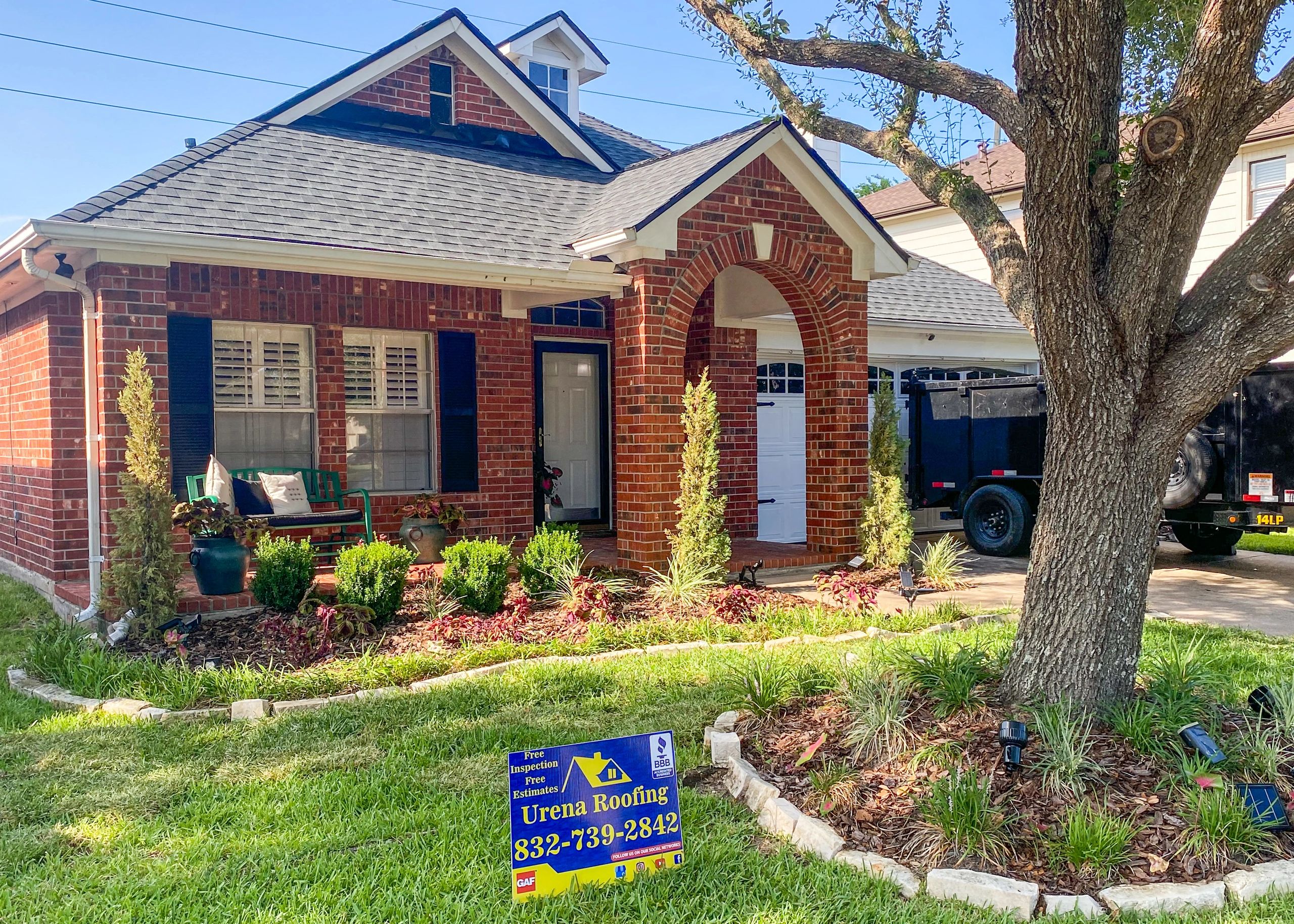 Roof construction underway